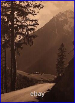 Rare Antique 1930s F. H. Williams Bromoil Photograph Road to Langenfeld