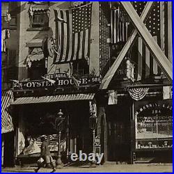Rare Antique Photo 1909 NYC Pawn Shop 8th Ave. Hudson Fulton Celebration Vtg