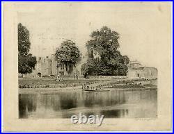 Rare Antique photograph-A view of Hampton Court on Thames-Fenton-1856