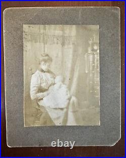 Rare Breastfeeding / Nursing Mother Antique Photo Circa 1900 Original