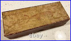 Rare Early Shakespeare Minnow Maroon Picture Box 42RY Antique Fishing Lure