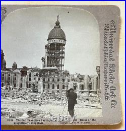 Rare! San Francisco California Earthquake Photographer Stereoview Photo 1906