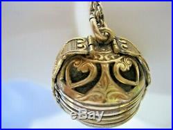 Rare Victorian 12k Gold Filled Folding Orb Picture Frame Pendant Necklace