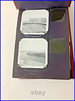 Rare Vtg Photo Album Antique Europe / NY 100 Pic Car, Wild Animal, Ship, Family