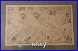 Rare antique 1800's J. W. Matthewman figural ladies hand colored photograph photo