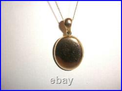 Rare antique Victorian 9k gold seeded pearls photo locket pendant necklace 375