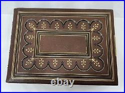 Rare antique Victorian burgundy leather HUGE photo album never used SO RARE