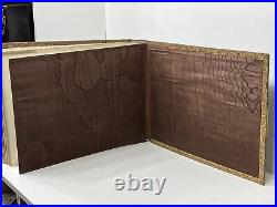 Rare antique Victorian burgundy leather HUGE photo album never used SO RARE