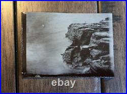 Rare antique outdoor photo man holding fishing pole 1800s Unusual