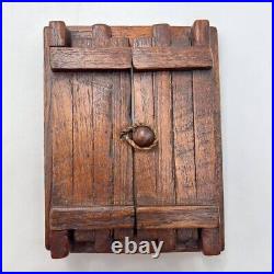 Rustic Vintage Wooden Photo Frame with Shutters Handcrafted Hevea Wood