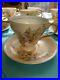 Set-Of-7-Cup-8-Saucers-Royal-Crown-Bone-China-Gold-Rim-Floral-Handpainted-VTG-01-zioi