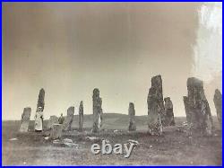 Set of 3 Small, Vintage Photos of Man and Woman at Callanish Stones in Scotland