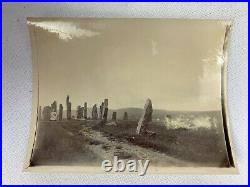 Set of 3 Small, Vintage Photos of Man and Woman at Callanish Stones in Scotland