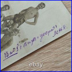 Shirtless Men Trunks Jock Antique card Beefcake Muscle Guys Vtg Photo 1936