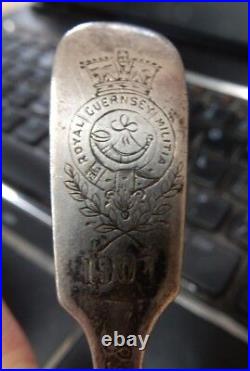 Silver Spoon J T Sebire 1907 Royal Guernsey Militia