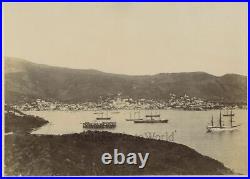 St. Thomas harbor antique albumen photo Virgin Islands