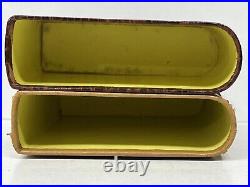 Stunning rare vintage brown leather photo picture box