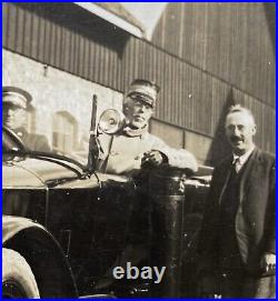 Sweden King Gustav V in Royal Car Candid Snapshot Antique Vintage Photo