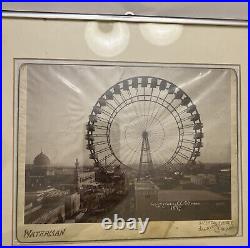 The Ferris Wheel 1893 Photograph C. E. Waterman Ce Antique Vintage Framed Rare