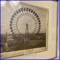 The Ferris Wheel 1893 Photograph C. E. Waterman Ce Antique Vintage Framed Rare