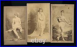 Three Victorian Era Cupids CDV Photo Lot 1870s 19th Century Rare