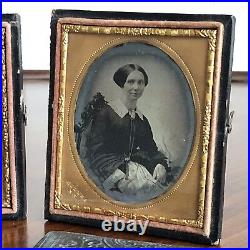 Two Antique American Ambrotype / Daguerreotype Photographs. Holmes, New York