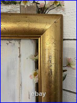 VERY LARGE Antique Distressed Gold Wooden Picture Painting FRAME 30 x 36 Prop