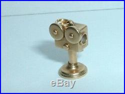VINTAGE 14k GOLD 3D MOVEABLE MOVIE PICTURE CAMERA STANHOPE CHARM