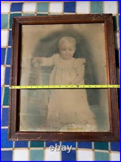 VINTAGE ANTIQUE BABY/CHILD FRAMED EARLY 1900s