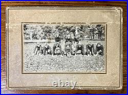 VTG. 1900s Antique Football Cabinet Photo 8 X 5 1/2 Flat Top Helmet Illinois