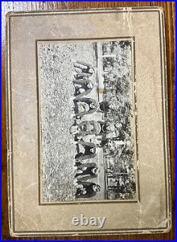 VTG. 1900s Antique Football Cabinet Photo 8 X 5 1/2 Flat Top Helmet Illinois