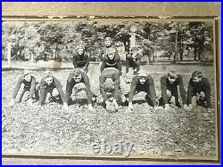 VTG. 1900s Antique Football Cabinet Photo 8 X 5 1/2 Flat Top Helmet Illinois