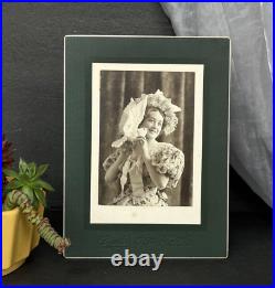 Victorian Cabinet Card Photograph Woman & Bird Antique Theater Photo VINTAGE