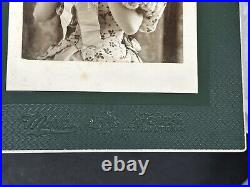 Victorian Cabinet Card Photograph Woman & Bird Antique Theater Photo VINTAGE