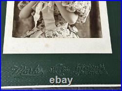 Victorian Cabinet Card Photograph Woman & Bird Antique Theater Photo VINTAGE