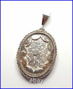 Victorian Locket Pendant Antique Silver Michael Joseph Goldsmith 1893 HM 28.5g