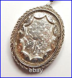 Victorian Locket Pendant Antique Silver Michael Joseph Goldsmith 1893 HM 28.5g