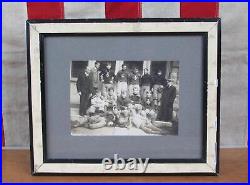 Vintage 1905 Antique Football Team Photograph Bat Wing Nose Guard Leather Helmet