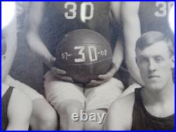 Vintage 1908 Men's Basketball Group Team Photo Picture Framed Elmira, NY Antique