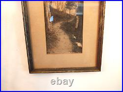 Vintage 1920s Forest Trail Antique Photograph W. H. MANAHAN Copyright Framed