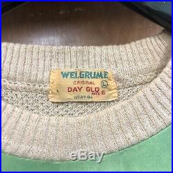 Vintage 1940s Welgrume Panther Day-glo Picture Knit Pullover Shirt Original