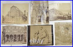 Vintage Albumen Prints Lot Of 20 European Statues Cathederals Etc. Sizes Vary