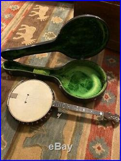 Vintage Antique 1920's Style M Vega Banjo With Case, See Description And Photos
