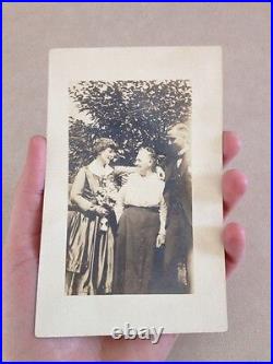 Vintage Antique Early 1900s RPPC Sepia Wedding Portrait Snapshot Photo Postcard