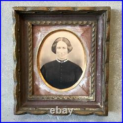 Vintage Antique Folk Art Portrait Photo Painting Dark Academia 1800's Victorian