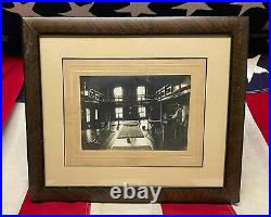 Vintage Antique Gymnasium Photograph early 1900s Gym Pommel Horse, Bars, Rings+