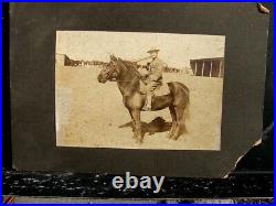 Vintage Antique Photo Cabinet Card US Cavalry Soldier' Ellsworth Ford'on Horse