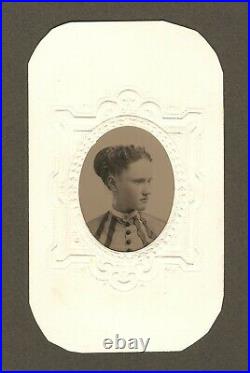 Vintage Antique Tintype Photo Beautiful Brooklyn New York Young Lady Teen Girl