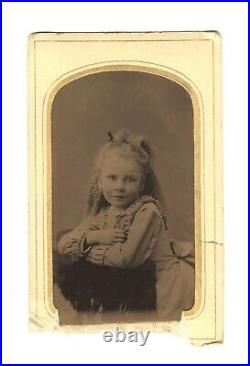 Vintage Antique Tintype Photo Beautiful Cute Young Lady Girl Sheboygan Wisconsin