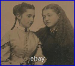 Vintage Antique Tintype Photo Beautiful Young Ladies Teen Girls via Brooklyn NY